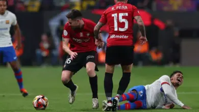 إصابة رافينيا دياز خلال مباراة برشلونة ضد أوساسونا في السوبر الإسباني