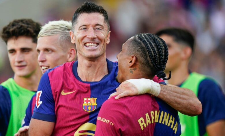 ليفاندوفسكي - رافينيا -رو برشلونة -القنوات الناقلة لمباراة برشلونة ضد جيرونا
