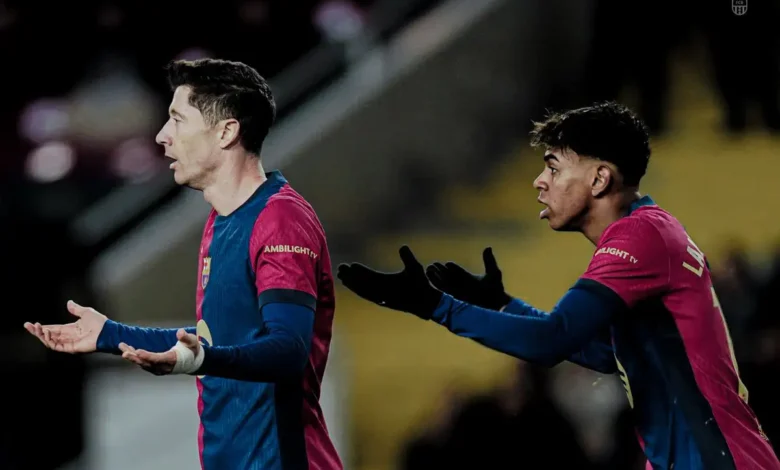 برشلونة - روبرت ليفاندوفسكي - لامين يامال ترتيب الدوري الإسباني