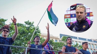 لابين يامال يُثير جدلاً بعد رفعه علم فلسطين خلال احتفالات برشلونة