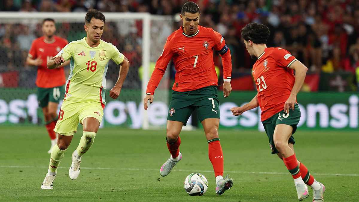 من مباراة إسبانيا اليوم ضد البرتغال